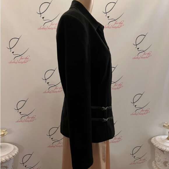 Conrad C. Size 6. Lined Black Embellished Zip Up Jacket. B73 - Picture 3 of 4